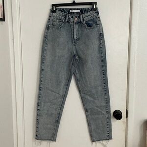 Zara High Rise Gray Jeans